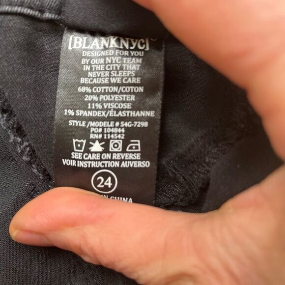 BlankNYC black super skinny pants, polyurethane/viscose blend, high rise, 24 - Picture 2 of 10